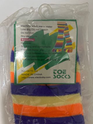 Calcetines de dedos a rayas Talla única