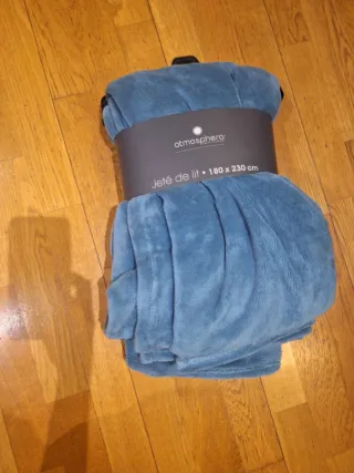 Manta de cama azul grisáceo 180 x 230 cm