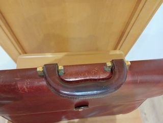 Maletín Pierre Cardin Piel Marrón Dorado