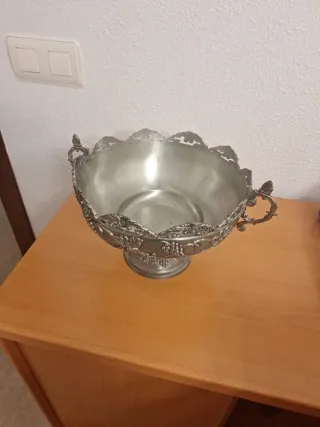 Platera / Frutero Metálico Estilo Art Decó