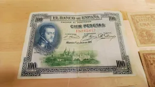 Lote Billetes y Monedas Antiguas España
