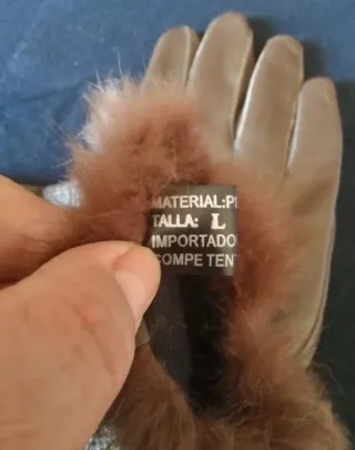 Guantes de piel con pelo