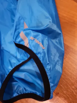 Chubasquero Ciclismo Azul Reflectante talla 10-12