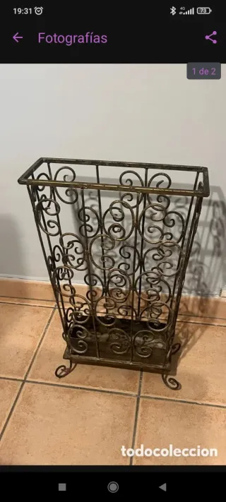 Paragüero antiguo hierro forjado vintage