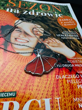 Colgante artesanal vitral Tiffany Hoja Ginkgo