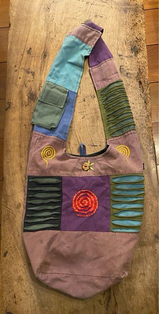 Bolso de tela patchwork multicolor