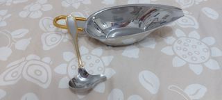 Salsiera acciaio inox 18/10 con cucchiaio