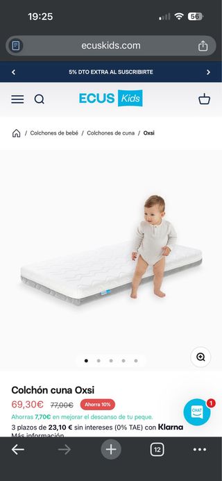 Cuna Ikea con Colchón Ecus Kids
