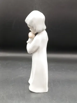 Figura Porcelana Niña con Bebé