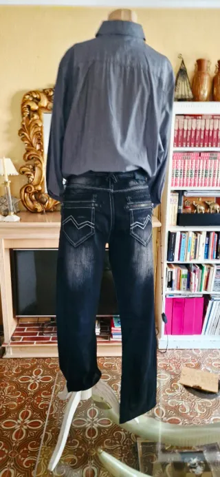 Pantalón vaquero OWK LAB negro/azul