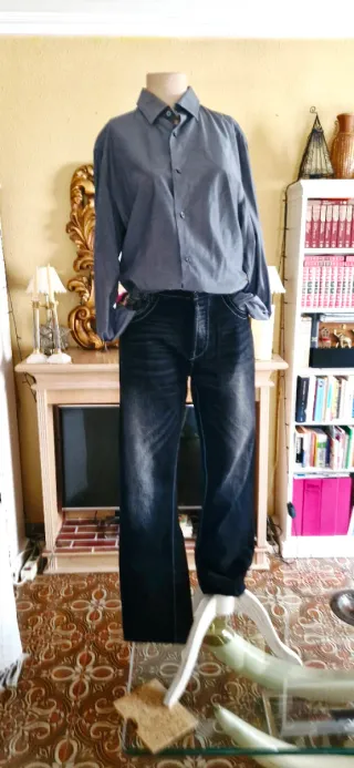 Pantalón vaquero OWK LAB negro/azul