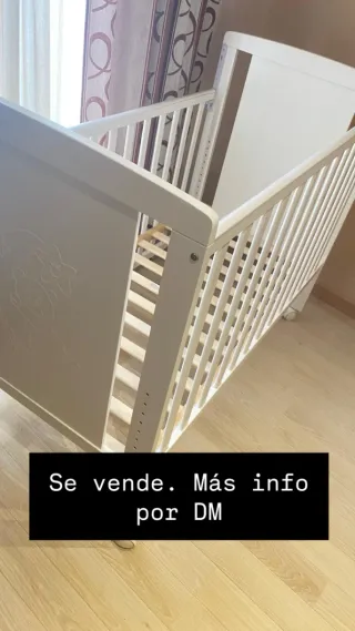 Cuna blanca con colchón