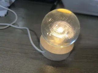 Lámpara Noche Galaxia Cristal Madera