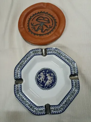 Cenicero de cerámica y porcelana