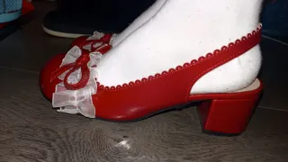 Zapato charol rojo estilo coquette T36