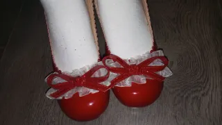 Zapato charol rojo estilo coquette T36