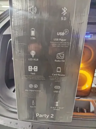 Altavoz Bluetooth Party2 Negro y Verde