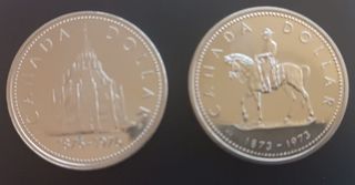 2 Monedas Canadá Reina Isabel II Plata (5)