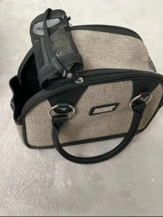 Bolso Transportín Perro Beige y Negro