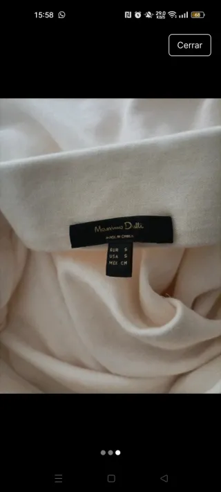 Falda midi Massimo Dutti blanca Talla S