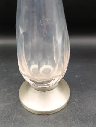 Violetero de cristal con base de alpaca