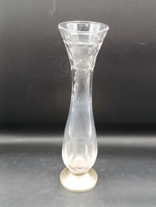 Violetero de cristal con base de alpaca