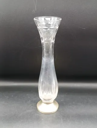 Violetero de cristal con base de alpaca