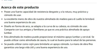 Almohada cervical madera 7cm