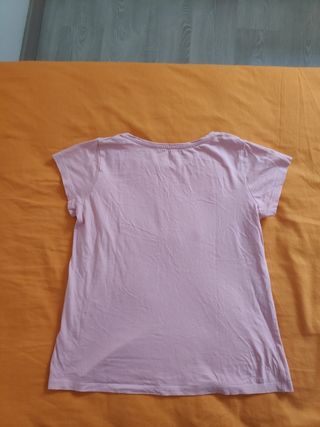 Camiseta TEX rosa con lentejuelas.