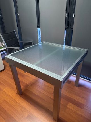 OFERTA” Mesa Terraza Aluminio/Cristal +6 Sillas