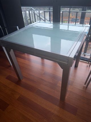 OFERTA” Mesa Terraza Aluminio/Cristal +6 Sillas