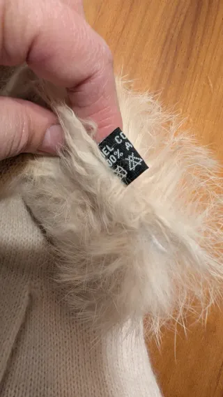 Conjunto guantes y bufanda beige