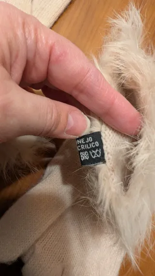 Conjunto guantes y bufanda beige