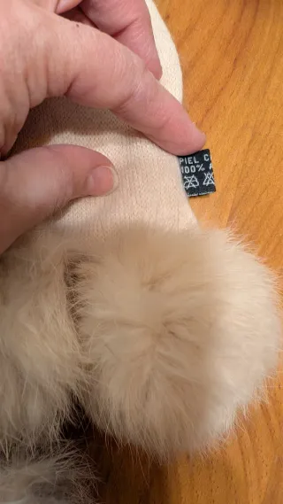 Conjunto guantes y bufanda beige