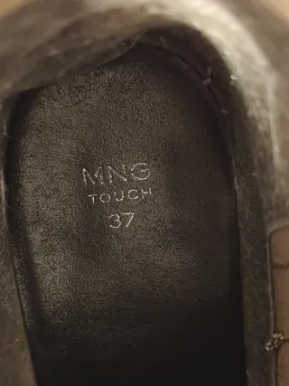 Botines Mango Piel Serraje Marrón Talla 37