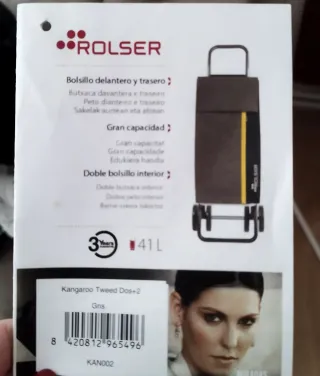 Carro de la compra Rolser gris y amarillo