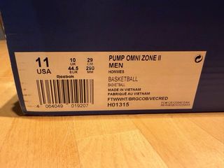 Reebok Pump Omni Zone II Pistons