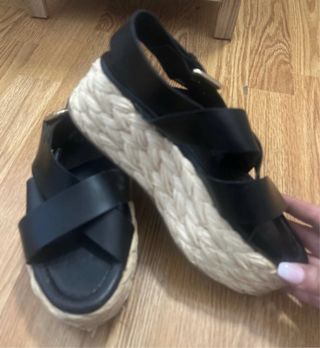 Sandalias Zara Plataforma Esparto