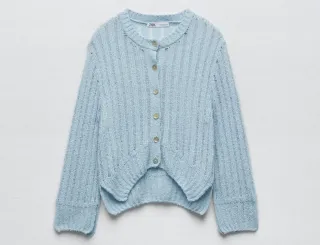 Chaqueta Zara calados azul