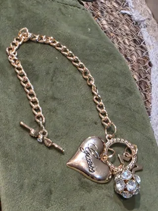Pulsera Guess Corazón y Bola Cristales
