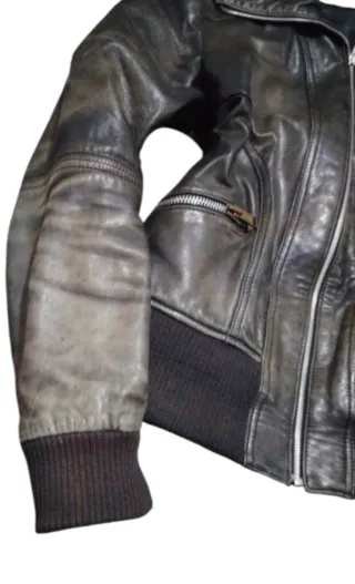 Chaqueta Biker Aviador Piel Vacuno Y2K