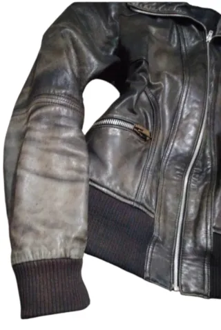 Chaqueta Biker Aviador Piel Vacuno Y2K