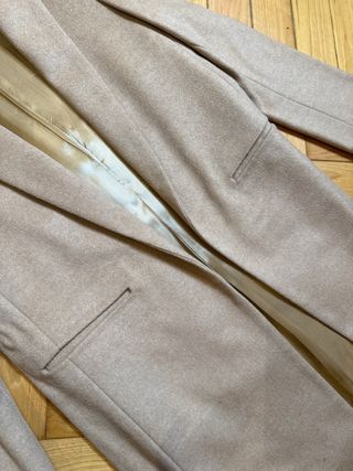 Abrigo blazer lana beige Zara