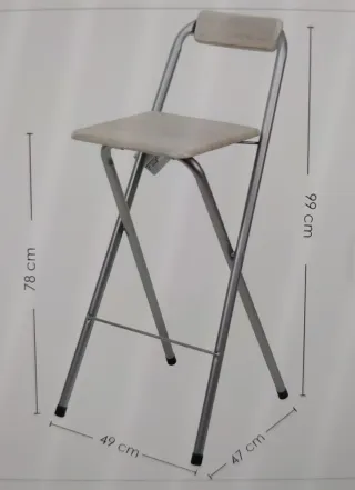Taburete plegable metal y plástico