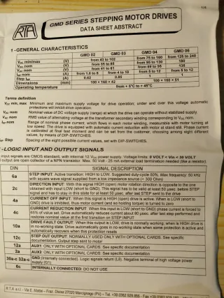 Controlador Motor Pasos GMD 03 RTA PAVIA