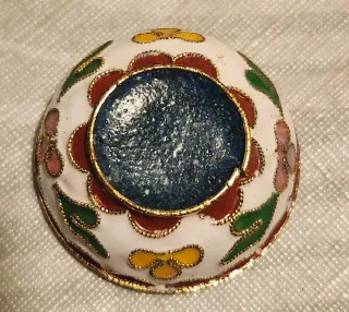 Caja joyero esmalte flores y mariposas