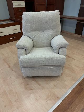 Sillón relax tela beige/gris