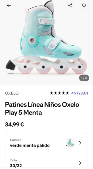 Patines en línea + protectores + bolsa