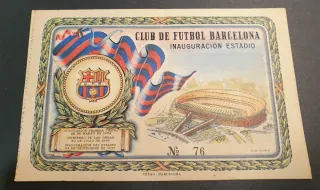 Lote 5 entradas inauguración Camp Nou 1957