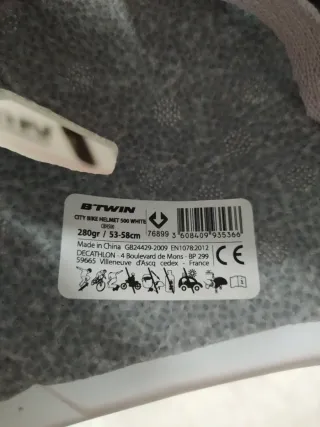 Casco Btwin blanco talla S